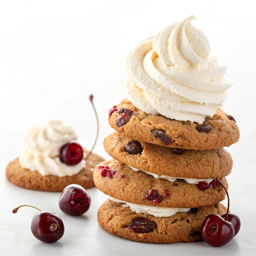 Whipped Cream with cherry cookies