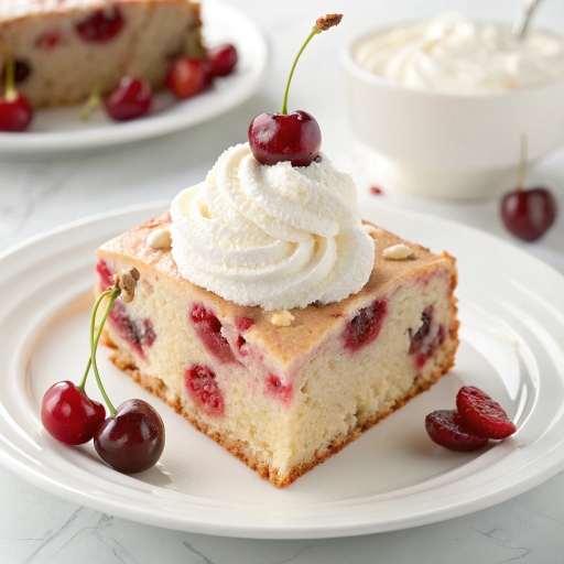 Whipped Cream with cherry chip cake