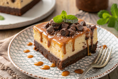 Thumbnail for Best Caramel Brownie Cheesecake Recipe