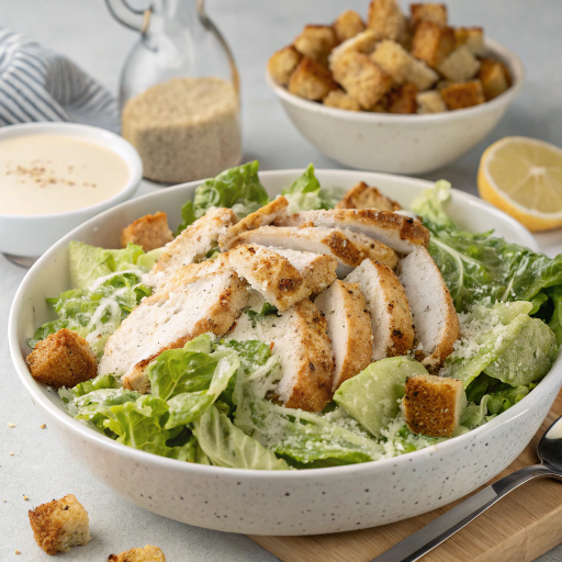 Caesar Salad with Costco Chicken