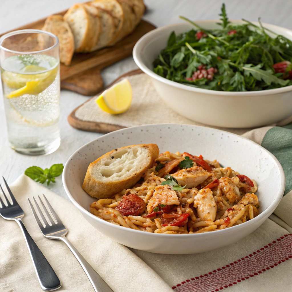 Serving Suggestions with Sun Dried Tomato Chicken Orzo